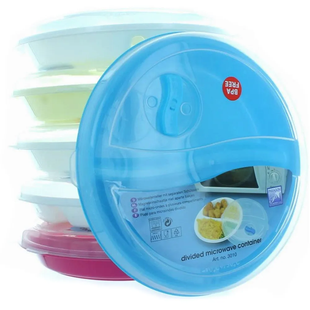 2 Microwave Plate Meal Measure Healthy Eating Portion BPA Free Dishwasher Safe