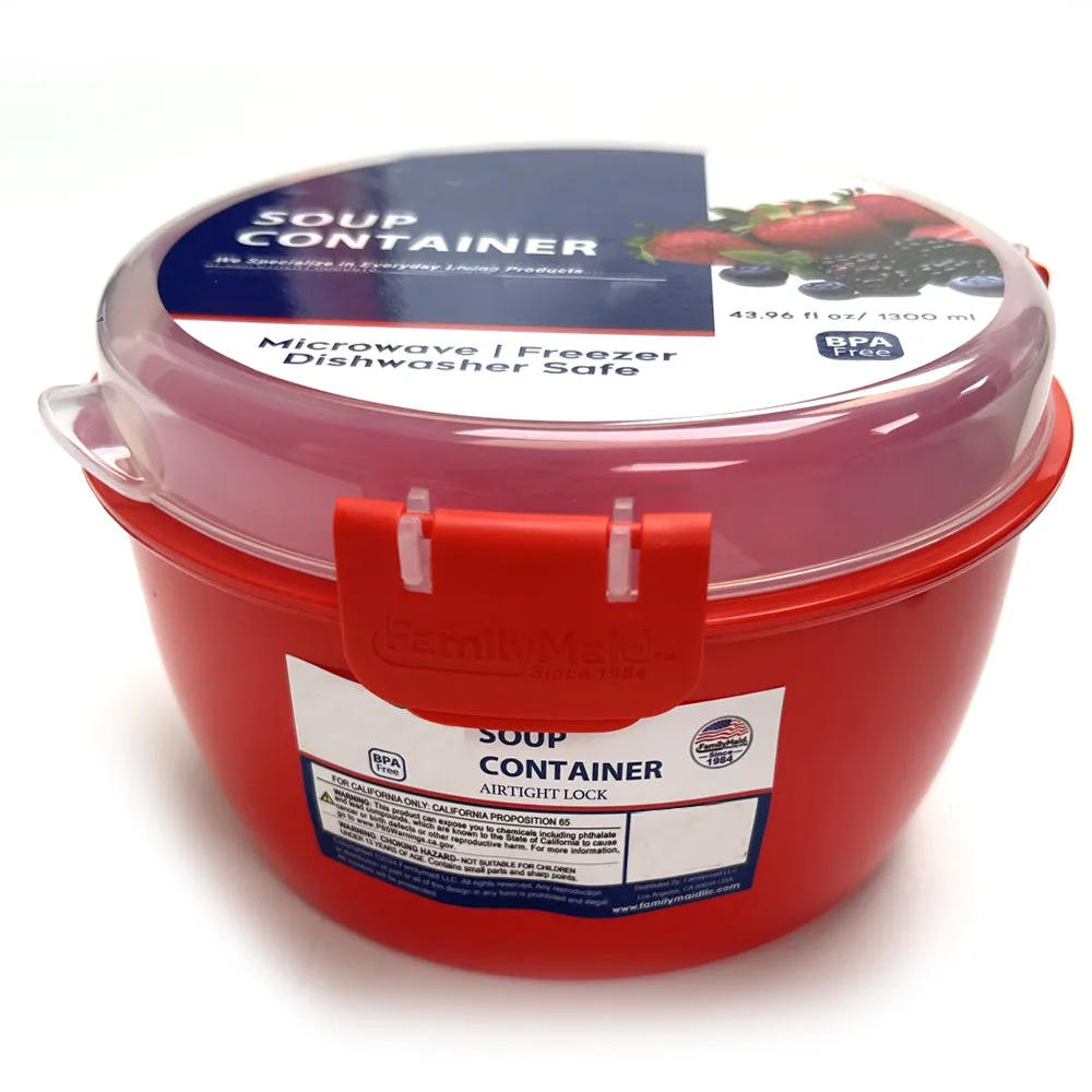 2 Pk Microwave Soup Bowl Lid Cup Noodle Cooker Oat 44oz BPA Free Container To Go