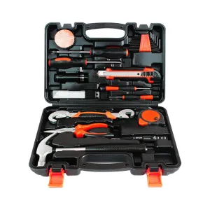 25Pcs Household Hand Tools Set | Kit Box with Hard Storage Case, Home Supplies