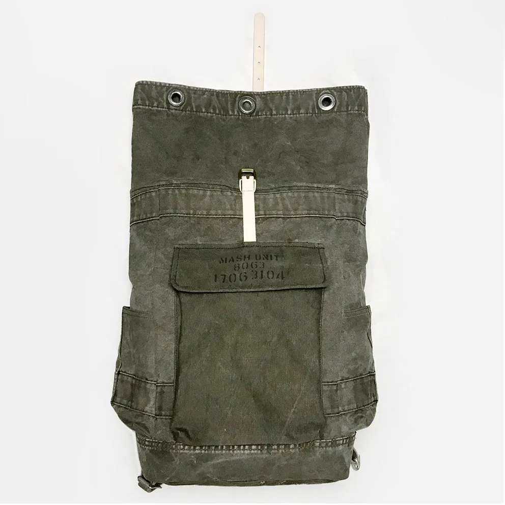 BZEN -DUFFY18-16 UPCYCLED ROLLER TOP PACK SACK-VINTAGE GREEN