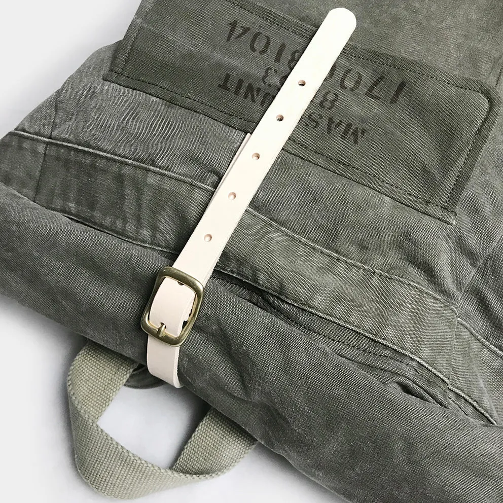 BZEN -DUFFY18-16 UPCYCLED ROLLER TOP PACK SACK-VINTAGE GREEN
