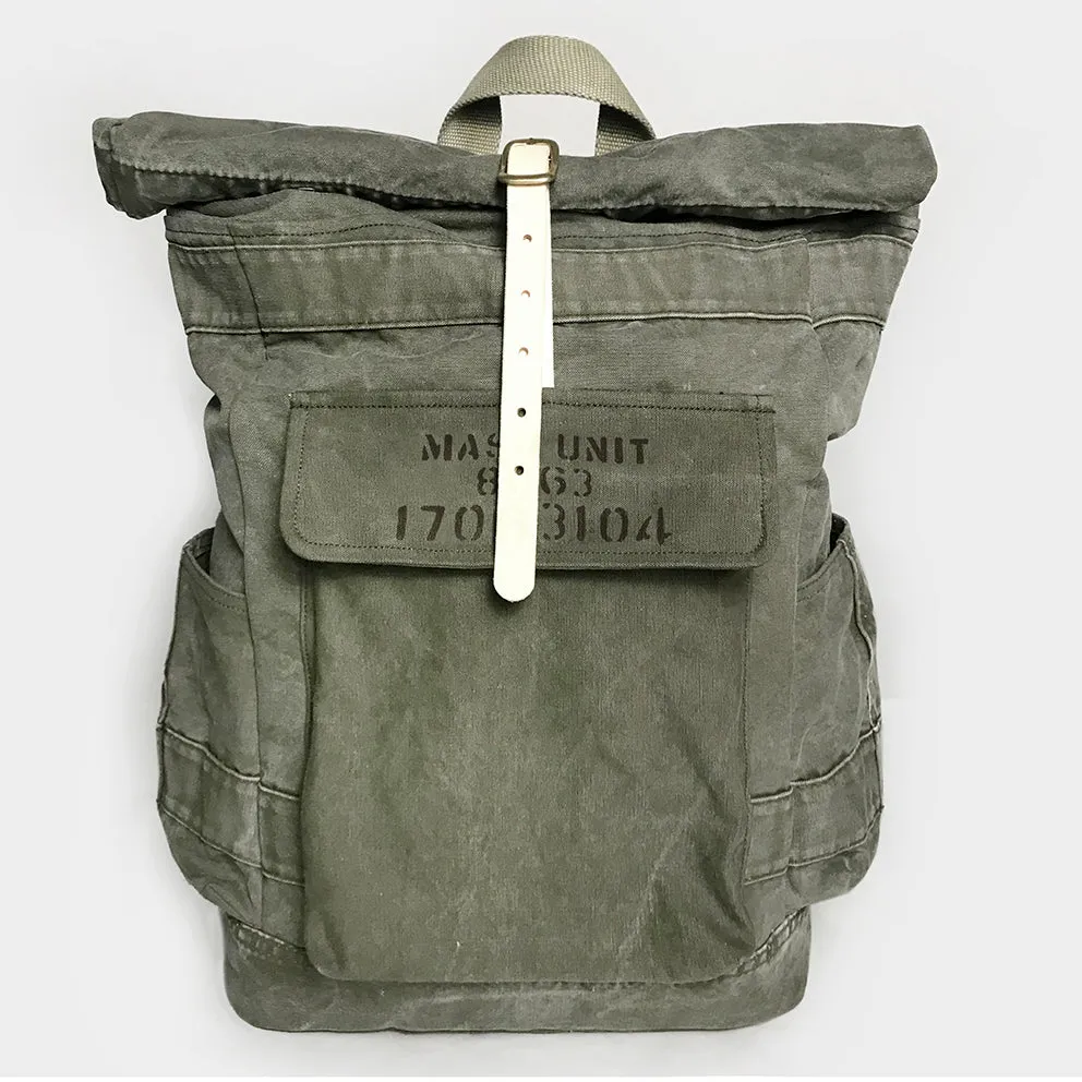 BZEN -DUFFY18-16 UPCYCLED ROLLER TOP PACK SACK-VINTAGE GREEN