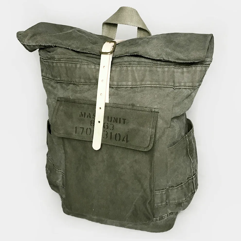 BZEN -DUFFY18-16 UPCYCLED ROLLER TOP PACK SACK-VINTAGE GREEN