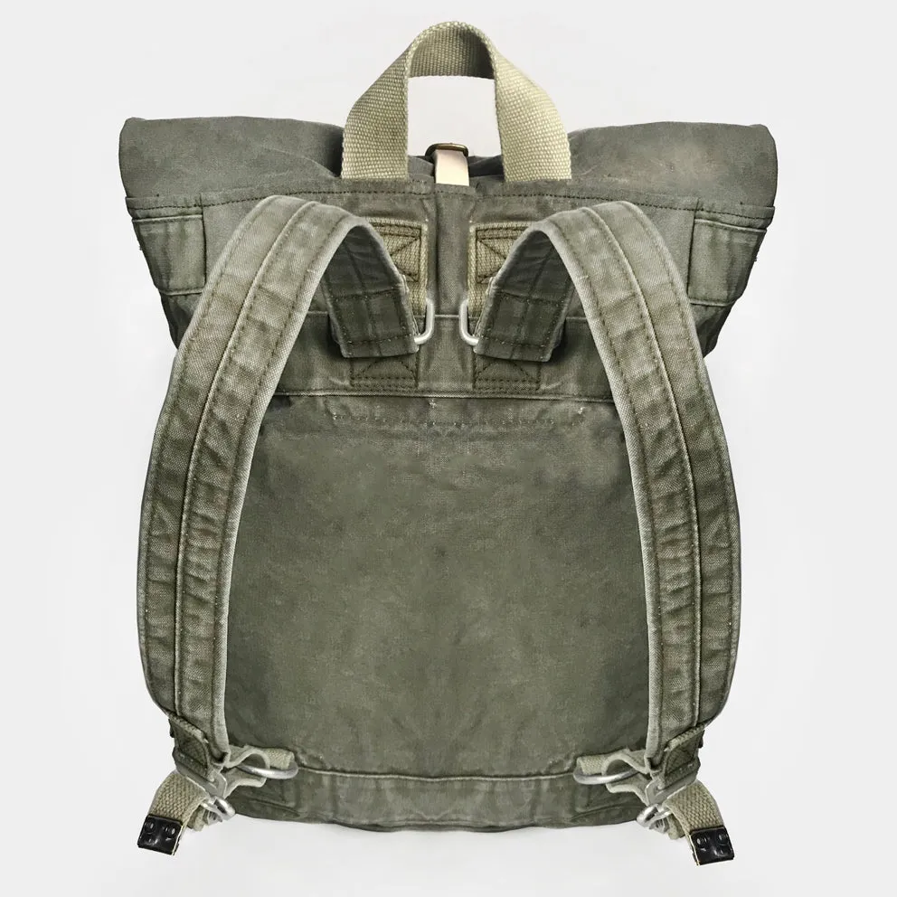 BZEN -DUFFY18-16 UPCYCLED ROLLER TOP PACK SACK-VINTAGE GREEN