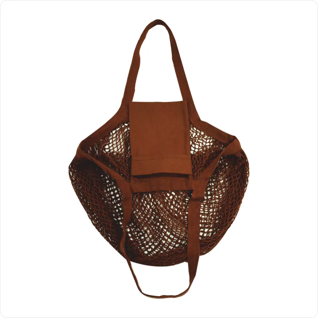 Cotton Mesh Carry Bag - Long Handle & Pouch