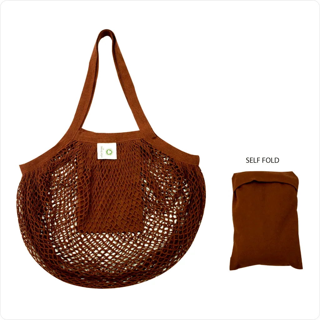 Cotton Mesh Carry Bag - Long Handle & Pouch