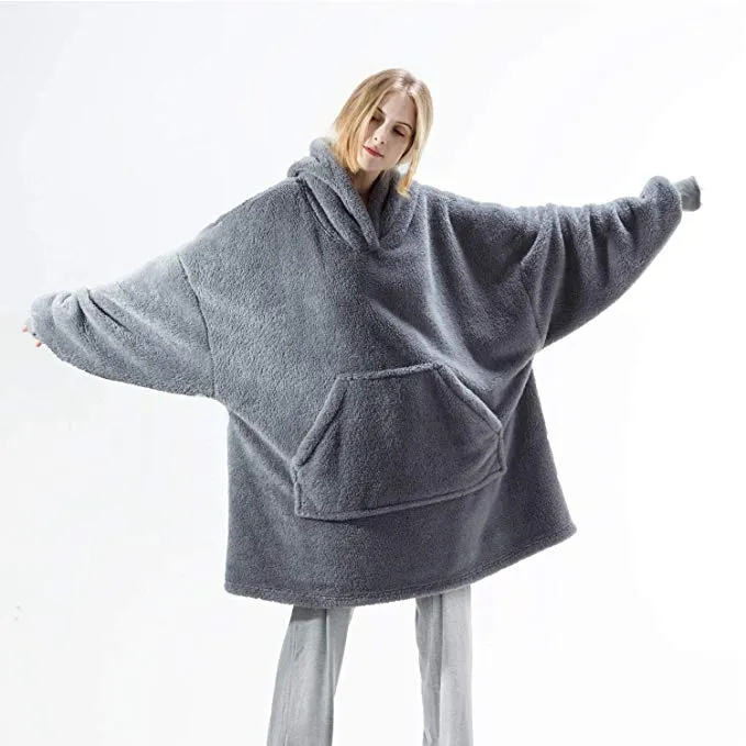 His-and-Hers Sleeves-Cute Thick Flannel Plush Wearable Blanket