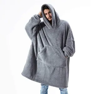 His-and-Hers Sleeves-Cute Thick Flannel Plush Wearable Blanket