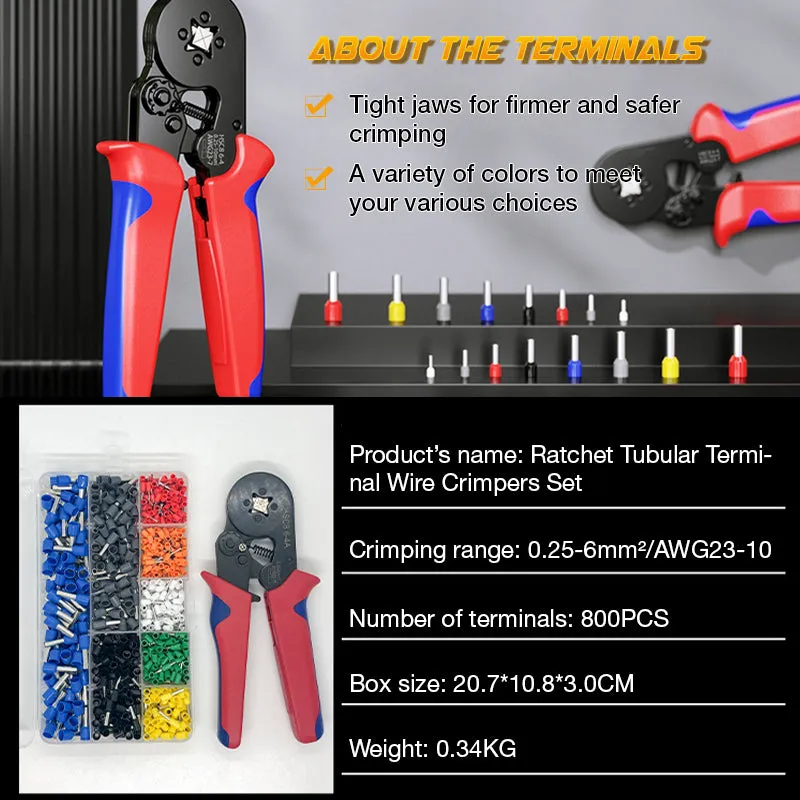 Hot Sale Ratchet Tubular Terminal Wire Crimpers Set