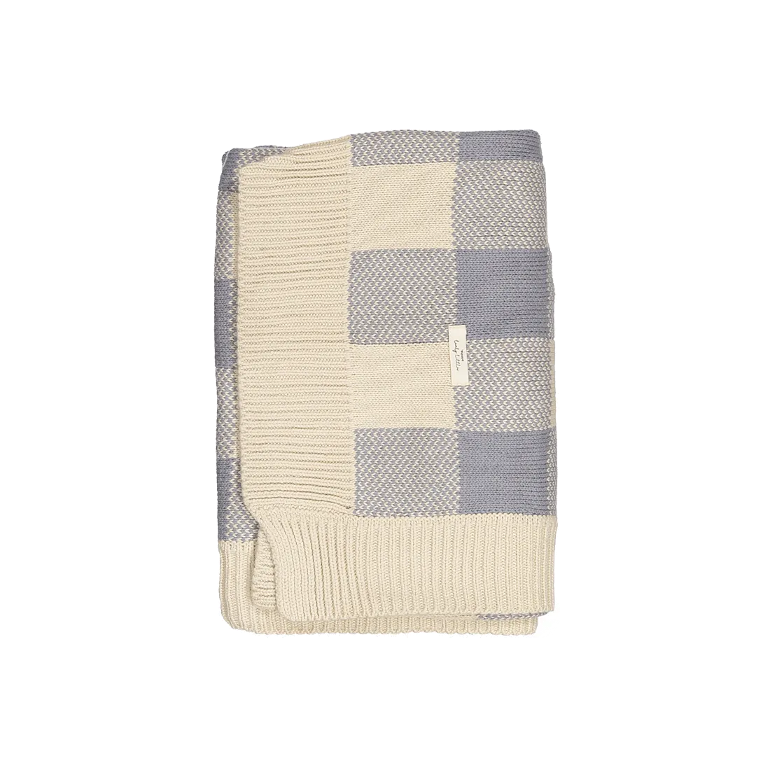 The Gingham Knit Blanket - Slate